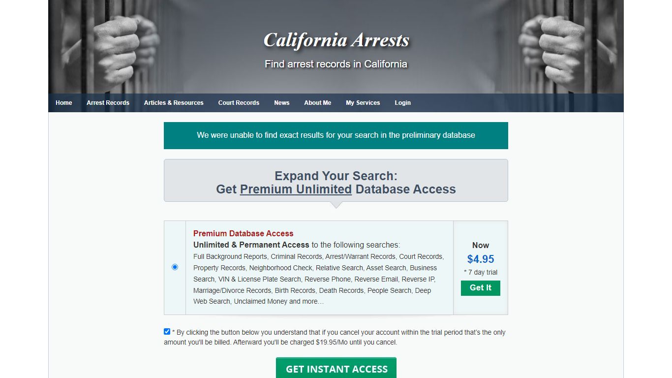 results - California Arrests