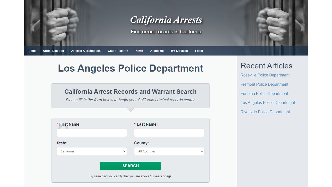 Los Angeles Police Department - California Arrests
